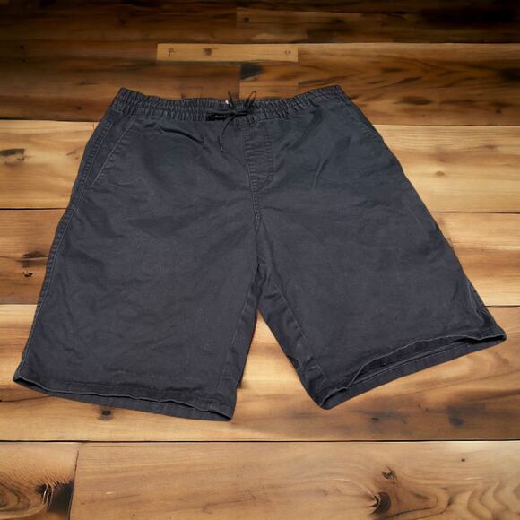 Volcom Mens Shorts Sz S Cleaver Elastic Waist Stretch Faded Navy Blue Drawstring - Picture 2 of 6